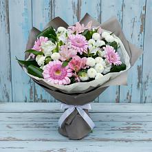 Букет цветов из:  Герберы, Альстромерии и Хризантемы в Аксиньино