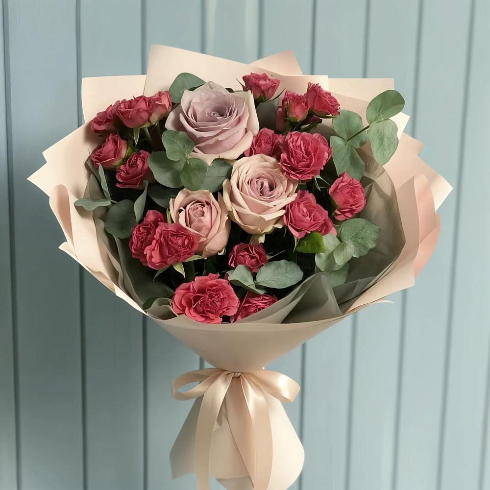 Букет цветов из: Гвоздики и Розы в Аксиньино