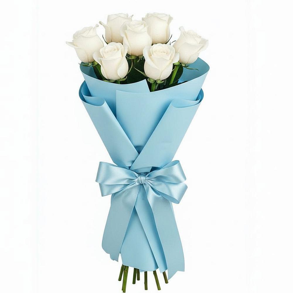 Букет 7 белых роз Проуд в Аксиньино