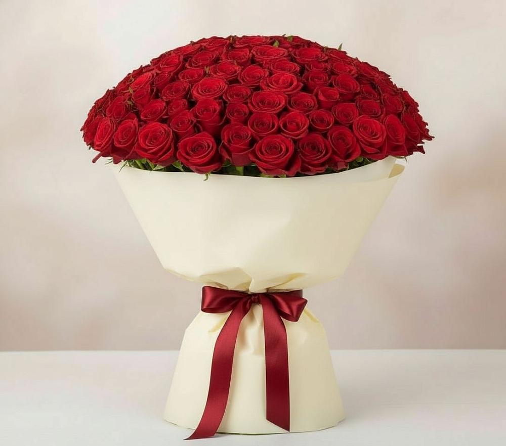 Букет 101 Красная роза Милано в Аксиньино