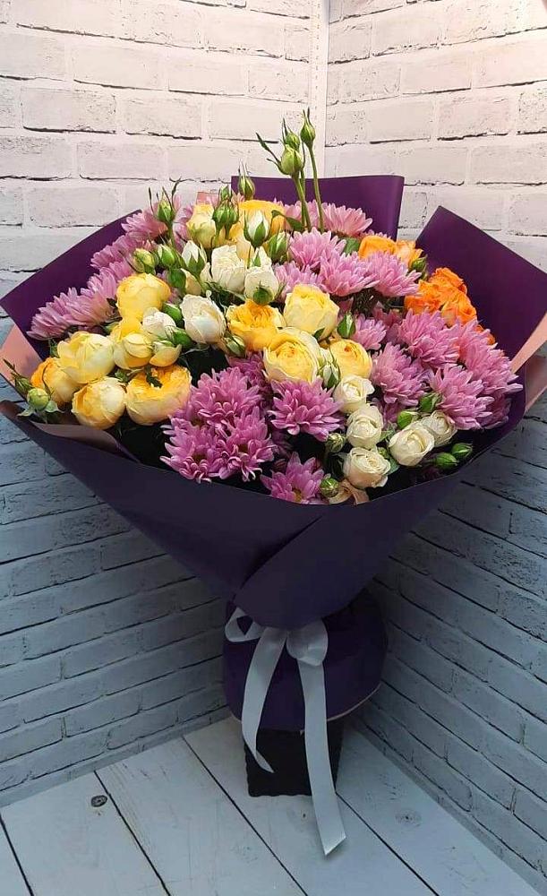 Букет цветов из: Хризантемы и Розы в Аксиньино
