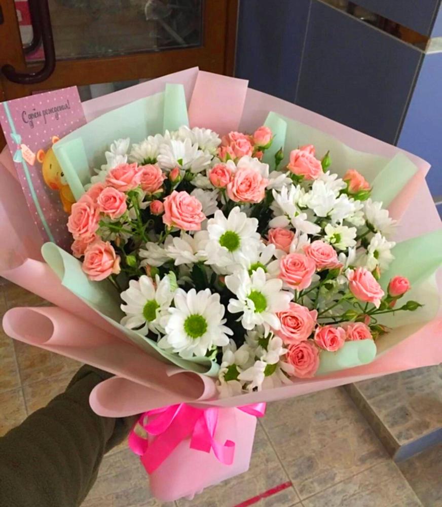 Букет цветов из: Розы и Хризантемы в Аксиньино