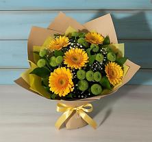 Букет цветов из:  Герберы и Хризантемы в Аксиньино