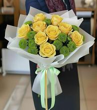 Букет цветов из:  Хризантемы и Розы #REPLACE_PRED# Аксиньино