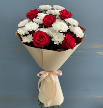 Букет цветов из:  Розы и Хризантемы в Аксиньино