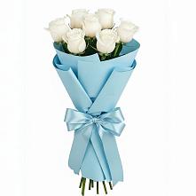 Букет 7 белых роз Проуд в Аксиньино