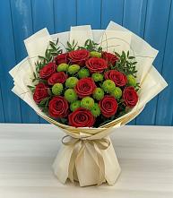 Букет цветов из:  Розы и Хризантемы в Аксиньино