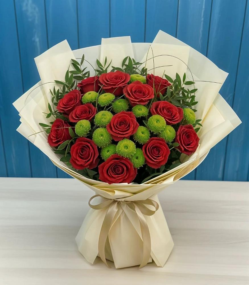 Букет цветов из: Розы и Хризантемы в Аксиньино