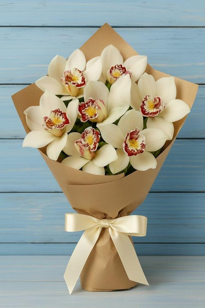 Букет цветов из: Орхидеи и Розы в Аксиньино